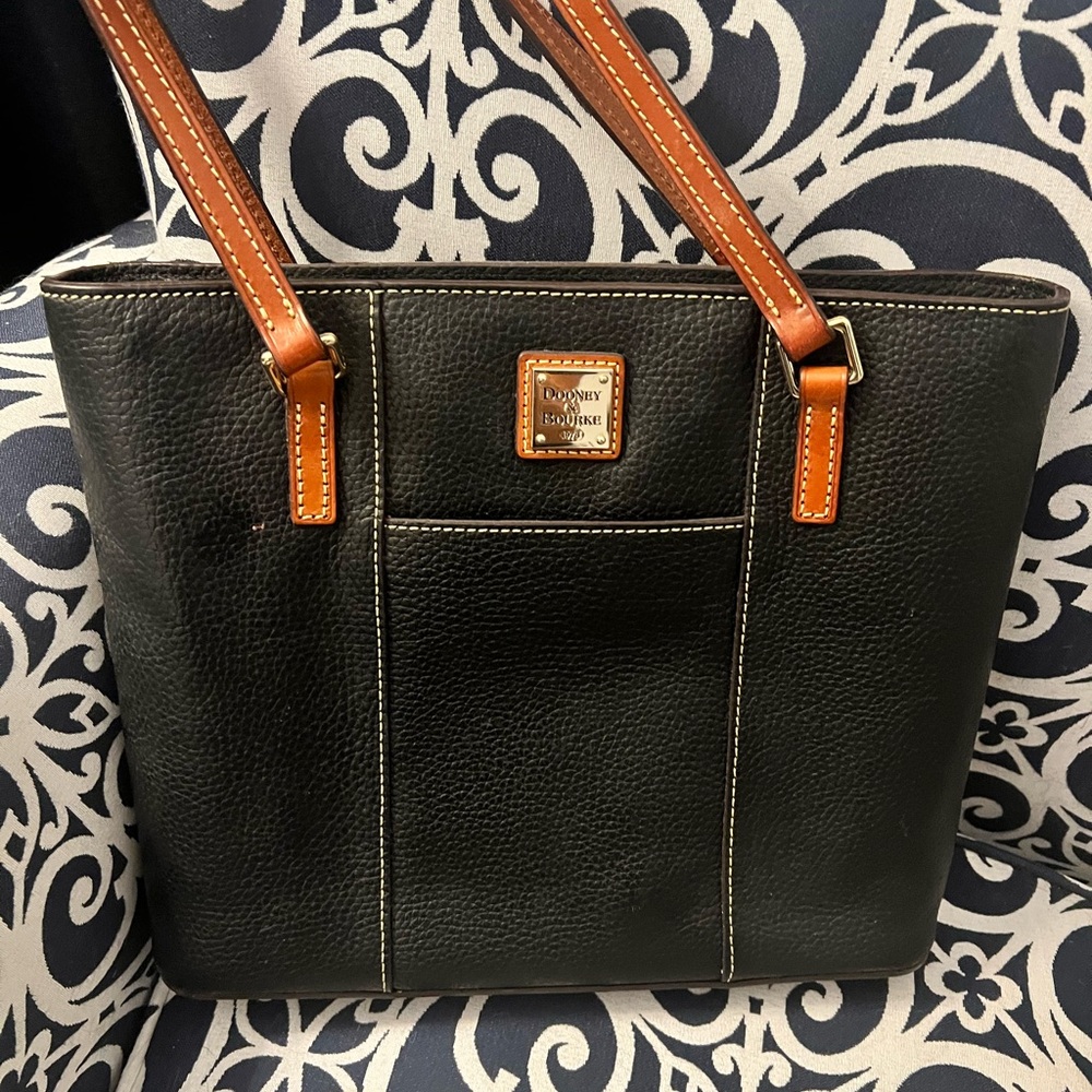 Dooney & Bourke Black and Brown Leather Tote